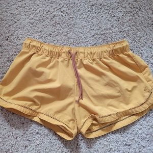 PRANA Mariya Shorts Size Small Amber Yellow Pull On UPF 50+ Cover Up Beach